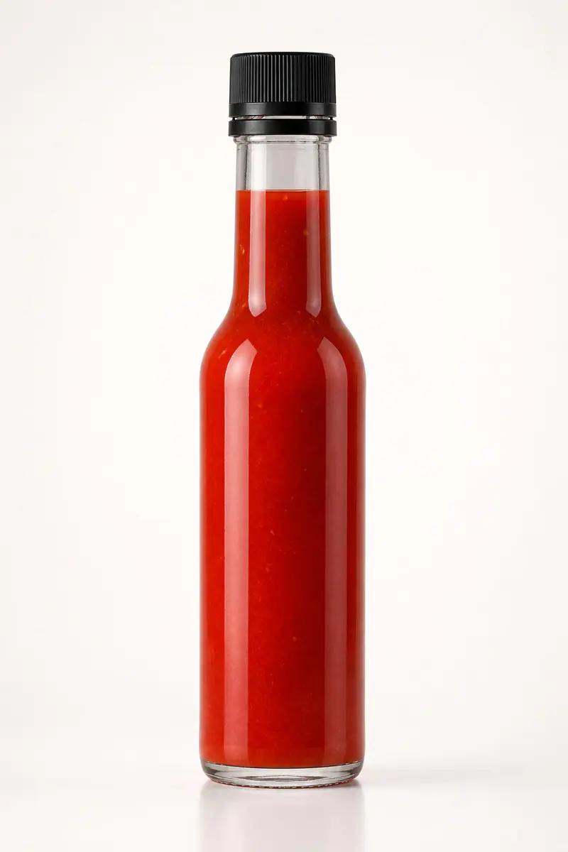 Glasflaschen für Chilisauce mit Reduzierkappen Produktansicht