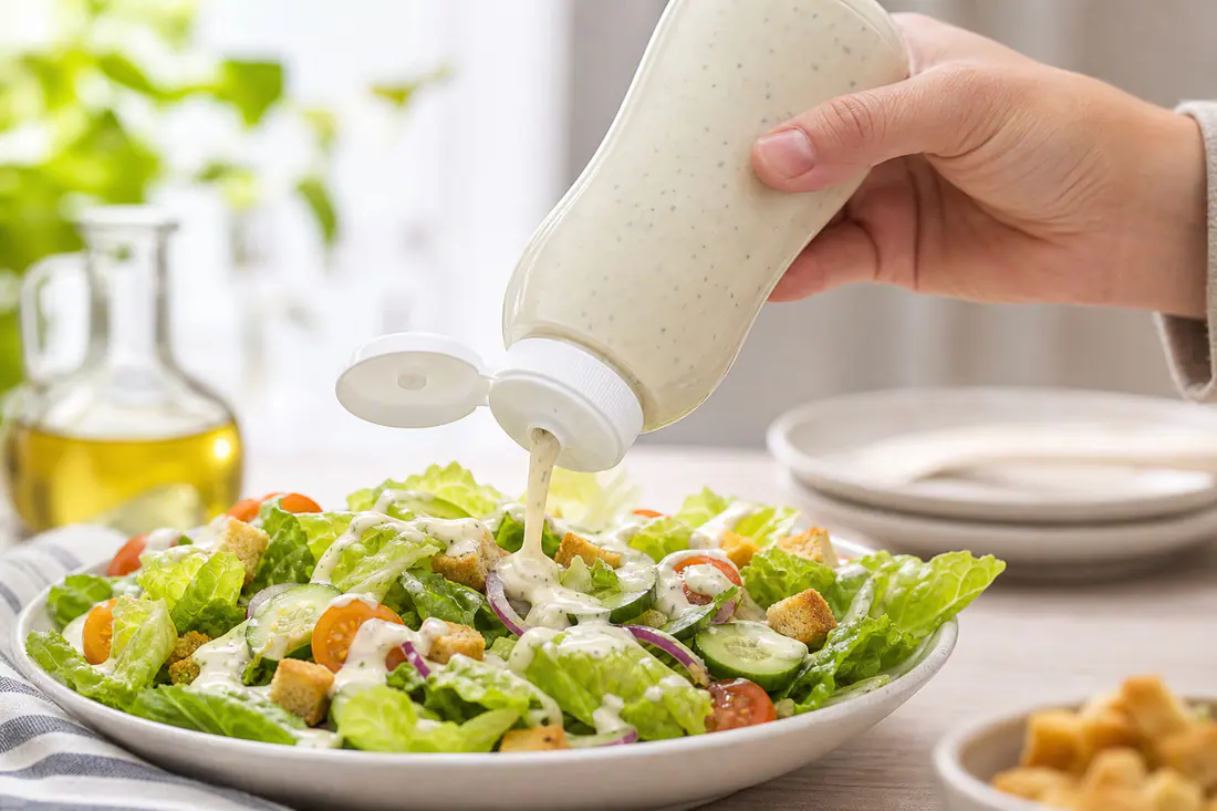Dressingflaschen Anwendungsszene für Verpackungen