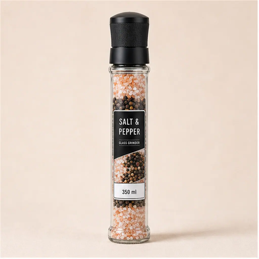 Hohe Salz- und Pfeffermühle aus Glas 350 ml Produktansicht
