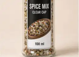 Kompakte Gewürzmühle mit transparentem Deckel 100 ml Material- und Herstellungsdetail