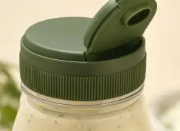 Dressingflaschen mit Disc-Top-Verschluss Deckel- und Dichtungsdetail