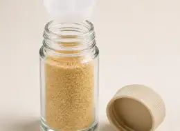 Glas-Gewürzstreuer für feines Gewürzpulver Deckel- und Dichtungsdetail