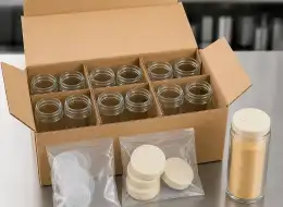 Glas-Gewürzstreuer für feines Gewürzpulver Material- und Herstellungsdetail