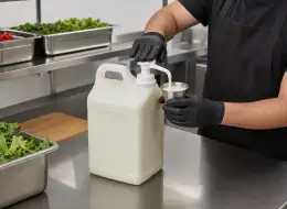 Dressingbehälter für Gastronomie und Großverbraucher Anwendungsszene für Würzverpackungen