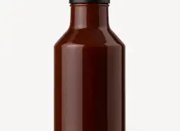 Glasflaschen für Ketchup und BBQ-Sauce Frontansicht für gewerbliche Verpackungsprojekte