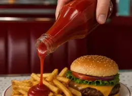 Ketchupflaschen aus Glas Anwendungsszene für Würzverpackungen