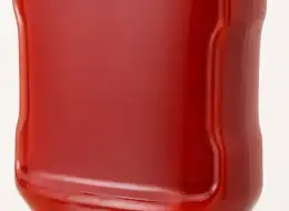 Kopfstehende Ketchupflaschen Material- und Herstellungsdetail