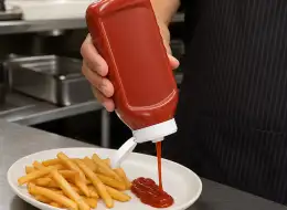 Ketchupflaschen für Eigenmarke Anwendungsszene für Würzverpackungen
