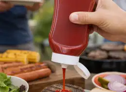 Ketchup-Quetschflaschen Anwendungsszene für Würzverpackungen