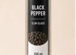 Schlanke Pfeffermühle aus Glas 350 ml Material- und Herstellungsdetail