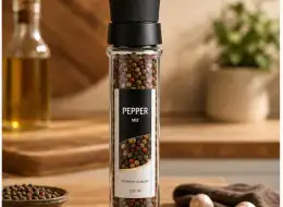 Schlanke Pfeffermühle 225 ml Anwendungsszene für Würzverpackungen