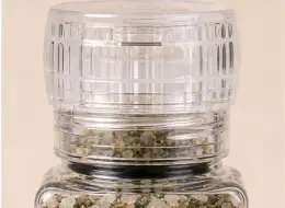 Eckige Gewürzmühle mit transparentem Deckel 90 ml Deckel- und Dichtungsdetail