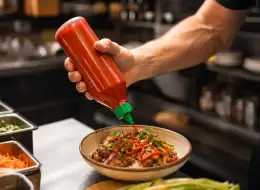 Quetschflaschen für Sriracha-Sauce Anwendungsszene für Würzverpackungen