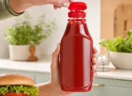 Ketchupflaschen mit Originalitätsverschluss Anwendungsszene für Würzverpackungen