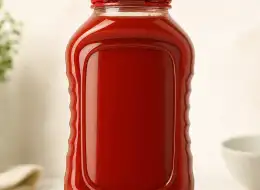 Ketchupflaschen mit Originalitätsverschluss Material- und Herstellungsdetail