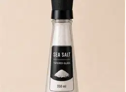 Konische Salzmühle aus Glas 350 ml Frontansicht für gewerbliche Verpackungsprojekte