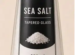 Konische Salzmühle aus Glas 350 ml Material- und Herstellungsdetail