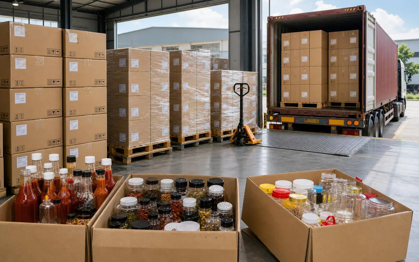 Exportverpackung und Containerbeladung